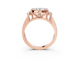 Rose gold Oval Halo Diamond Engagement Ring with Split Shank and Four-Prong Setting 3