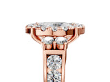 Rose gold Oval Halo Diamond Engagement Ring with Split Shank and Four-Prong Setting 5