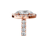 Rose gold Oval Halo Diamond Pavé Solitaire Ring_32
