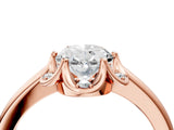 Rose gold Oval Halo Diamond Ring with Round Cluster Setting, Solitaire Band, and Four-Prong Setting_75