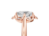 Rose gold Oval Halo Diamond Ring with Round Cluster Setting, Solitaire Band, and Four-Prong Setting_76