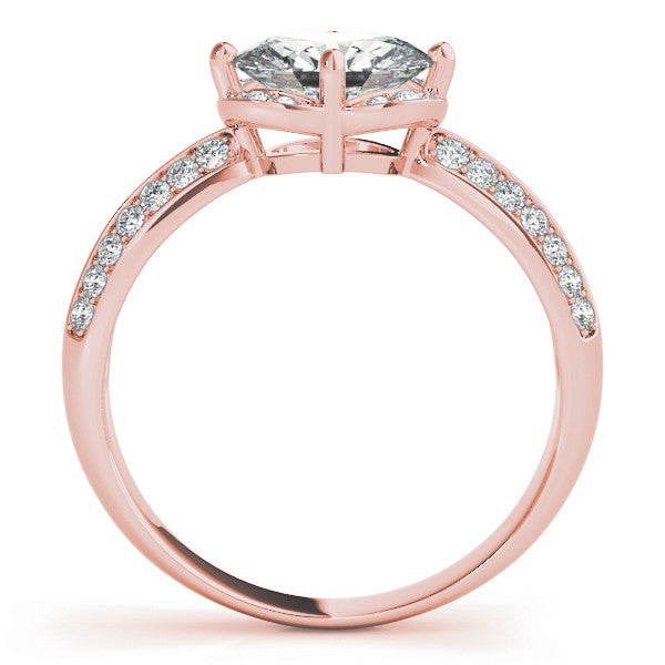 Rose gold Oval Halo Diamond Split Shank Ring with Four-Prong Setting 2