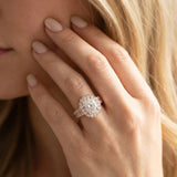 Rose gold Oval Halo Diamond Split Shank Ring with Scalloped Prong Setting_8
