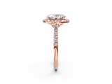 Rose gold Oval Halo Pavé Diamond Engagement Ring with Four-Prong Setting_5