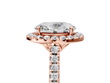 Rose gold Oval Halo Pavé Diamond Engagement Ring with Four-Prong Setting_8