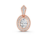 Rose gold Oval Halo Pavé Diamond Pendant_29
