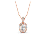Rose gold Oval Halo Pavé Diamond Pendant_30