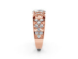 Rose gold Oval Halo Pave Diamond Engagement Ring with Milgrain Detailing_51