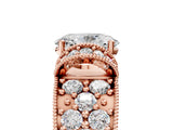 Rose gold Oval Halo Pave Diamond Engagement Ring with Milgrain Detailing_54