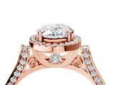 Rose gold Oval Halo Pave Split Shank Prong Setting Ring_97