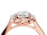 Rose gold Oval Halo Round Diamond Pave Band with Four-Prong Setting_43