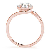 Rose gold Oval Halo Solitaire Diamond Ring with Split Shank and Prong Setting 2