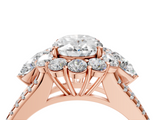 Rose gold Oval Halo Split Shank Diamond Engagement Ring with Prong Setting_24