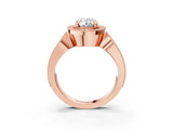Rose gold Oval Halo Split Shank Milgrain Diamond Ring_21