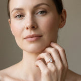 Rose gold Oval Milgrain Marquise Diamond Twist Band Ring_13