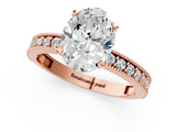 Rose gold Oval Milgrain Pave Diamond Engagement Ring with Four-Prong Setting_143