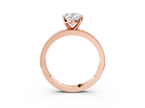 Rose gold Oval Milgrain Pave Diamond Engagement Ring with Four-Prong Setting_145