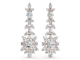 Rose gold Oval, Pear, Marquise and Round Diamond Floral Cascade Drop Earrings_12