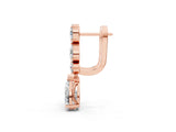 Rose gold Oval, Pear and Round Diamond Huggie Drop Earrings_1