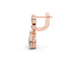 Rose gold Oval, Round and Pear Diamond Huggie Drop Earrings_1