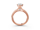 Rose gold Oval Solitaire Beaded Band Six-Prong Setting_11