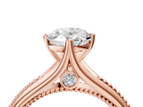Rose gold Oval Solitaire Beaded Band Six-Prong Setting_12