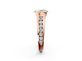 Rose gold Oval Solitaire Bezel-Set Diamond Ring with Channel-Set Band_26