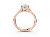 Rose gold Oval Solitaire Bezel-Set Diamond Ring with Channel-Set Band_27