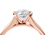 Rose gold Oval Solitaire Bezel-Set Diamond Ring with Channel-Set Band_28