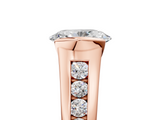 Rose gold Oval Solitaire Bezel-Set Diamond Ring with Channel-Set Band_29
