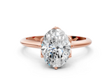 Rose gold Oval Solitaire Cathedral Diamond Ring with Six-Prong Setting_25