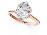 Rose gold Oval Solitaire Cathedral Diamond Ring with Six-Prong Setting_26