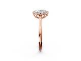 Rose gold Oval Solitaire Cathedral Diamond Ring with Six-Prong Setting_27