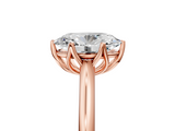 Rose gold Oval Solitaire Cathedral Diamond Ring with Six-Prong Setting_30