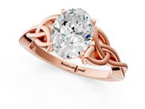 Rose gold Oval Solitaire Celtic Knot Engagement Ring with Four-Prong Setting_62