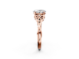 Rose gold Oval Solitaire Celtic Knot Engagement Ring with Four-Prong Setting_63
