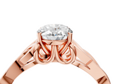 Rose gold Oval Solitaire Celtic Knot Engagement Ring with Four-Prong Setting_65