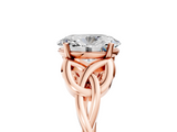 Rose gold Oval Solitaire Celtic Knot Engagement Ring with Four-Prong Setting_66