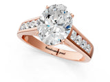 Rose gold Oval Solitaire Channel-Set Diamond Engagement Ring with Four-Prong Setting_33