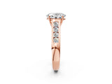 Rose gold Oval Solitaire Channel-Set Diamond Engagement Ring with Four-Prong Setting_34