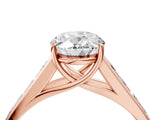 Rose gold Oval Solitaire Channel-Set Diamond Engagement Ring with Four-Prong Setting_36