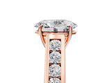 Rose gold Oval Solitaire Channel-Set Diamond Engagement Ring with Four-Prong Setting_37