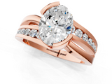 Rose gold Oval Solitaire Channel-Set Split Shank Ring with Tension Prong Setting_16