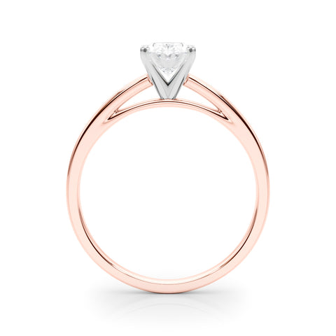 Rose gold Oval Solitaire Diamond Engagement Ring with Four-Prong Setting on a Classic Band 2