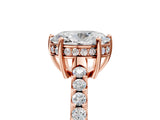 Rose gold Oval Solitaire Diamond Engagement Ring with Pavé Band and Six-Prong Setting_32