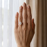 Rose gold Oval Solitaire Diamond Engagement Ring with Pave Band and Six-Prong Setting_12