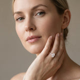 Rose gold Oval Solitaire Diamond Engagement Ring with Pave Band and Six-Prong Setting_13