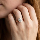 Rose gold Oval Solitaire Diamond Engagement Ring with XO Engraved Band and Four-Prong Setting_14