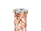 Rose gold Oval Solitaire Diamond Leaf Vine Band with Prong Setting_55