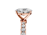 Rose gold Oval Solitaire Diamond Pavé Band with Four-Prong Setting_40